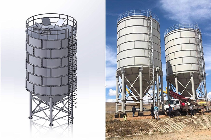 bản vẽ silo xi măng 100 tấn