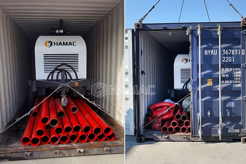 Máy bơm bê tông rơ moóc động cơ diesel DHBT50 đã được vận chuyển đến Tejutla Chalatenango